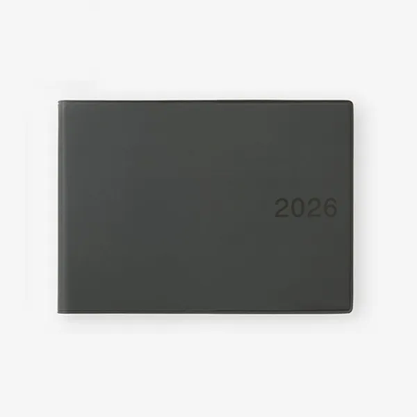 상질지 먼슬리 위클리 노트 · B6 · 가로형 · 다크그레이