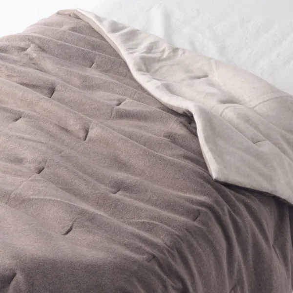 리오셀 플리스 이불 다크브라운x베이지 S