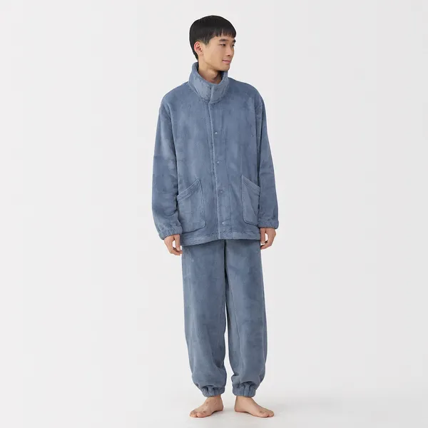 남성 정전기 발생이 적은 화이버 스탠드 칼라 파자마