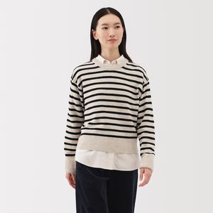 워셔블 울 미들 게이지 크루넥 스웨터