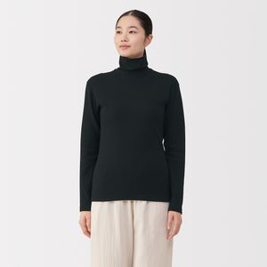 여성 울 혼방 따뜻한 면 터틀넥 긴소매 티셔츠