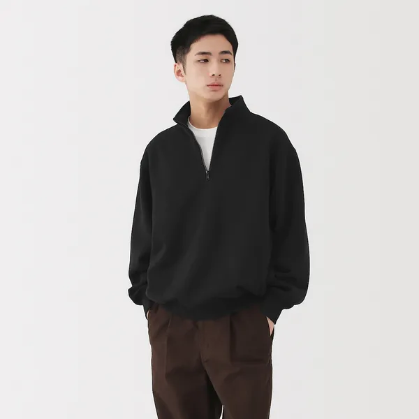 스웨트 하프 집업 풀오버