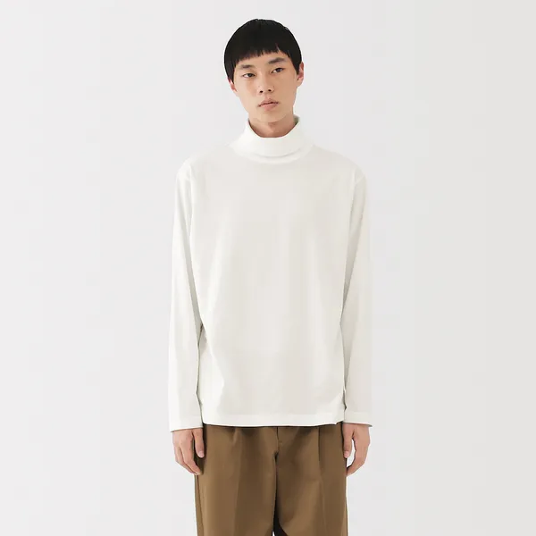 기모 저지 터틀넥 긴소매 티셔츠