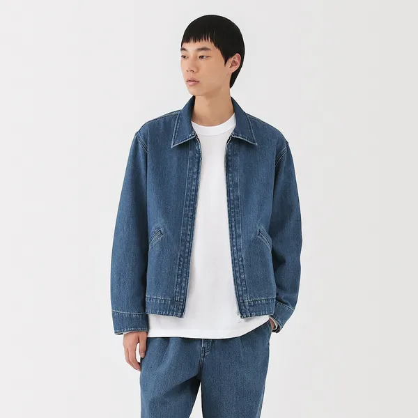 케이폭 혼방 데님 블루종