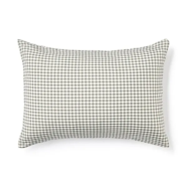 재생 폴리에스터 건조가 빠른 베개 커버 그린체크 50x70cm
