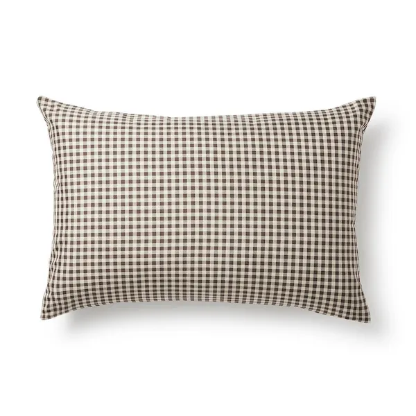 재생 폴리에스터 건조가 빠른 베개 커버 브라운체크 50x70cm