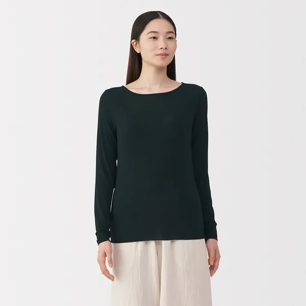 시어 크루넥 긴소매 티셔츠