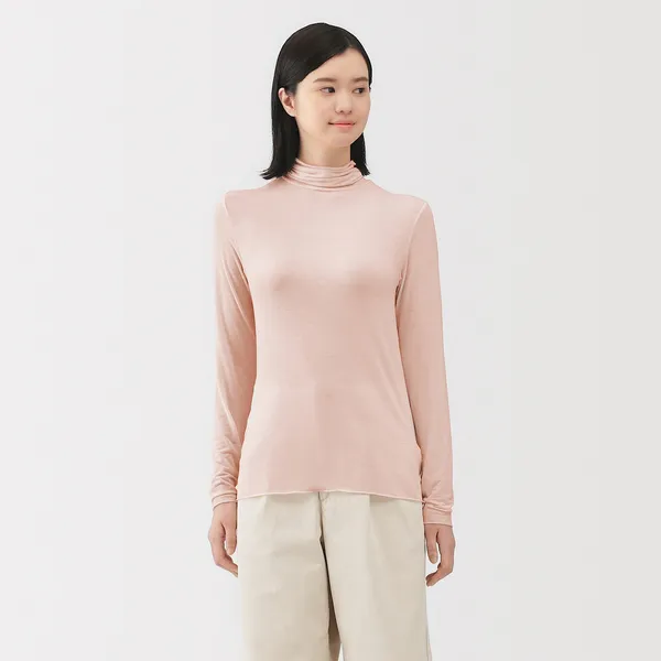 시어 터틀넥 긴소매 티셔츠