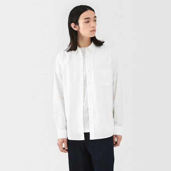 워싱 옥스포드 버튼다운 긴소매 셔츠
