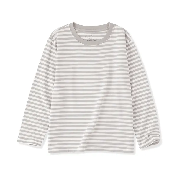 키즈 저지 크루넥 긴소매 티셔츠 보더