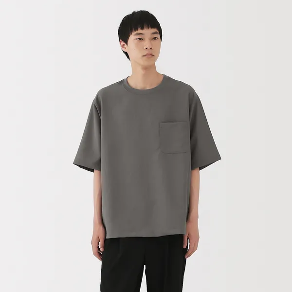 통기성이 좋은 5부소매 우븐 티셔츠