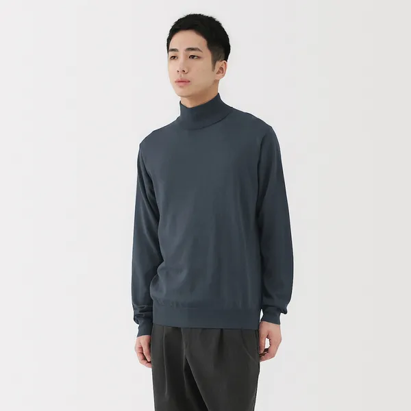 워셔블 울 하이 게이지 하이넥 스웨터