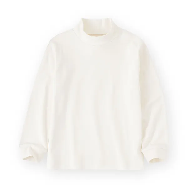 키즈 양면 기모 하이넥 긴소매 티셔츠