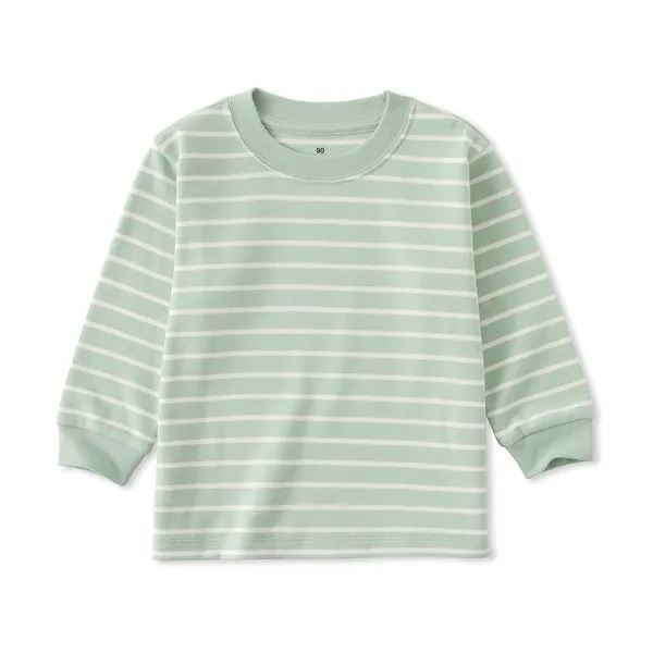 베이비 양면 기모 크루넥 긴소매 티셔츠