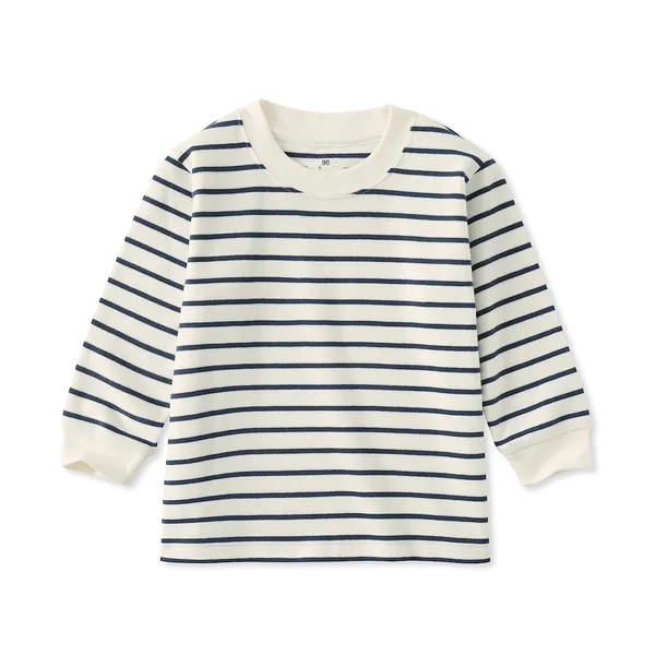 베이비 양면 기모 크루넥 긴소매 티셔츠