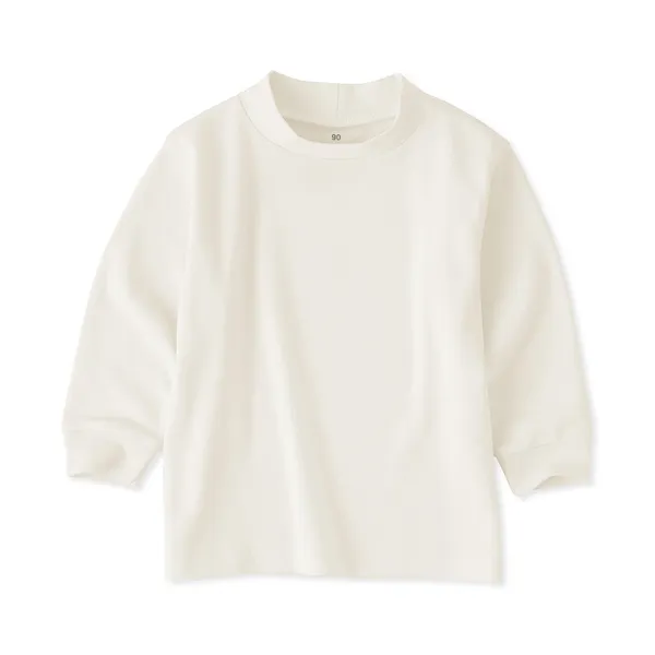 베이비 양면 기모 하이넥 긴소매 티셔츠