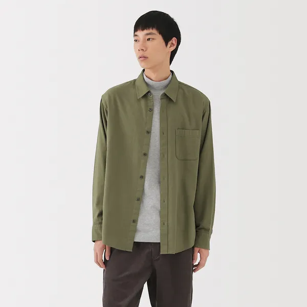 양면 기모 플란넬 긴소매 셔츠