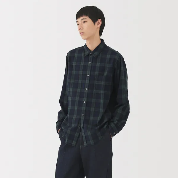 양면 기모 플란넬 긴소매 셔츠