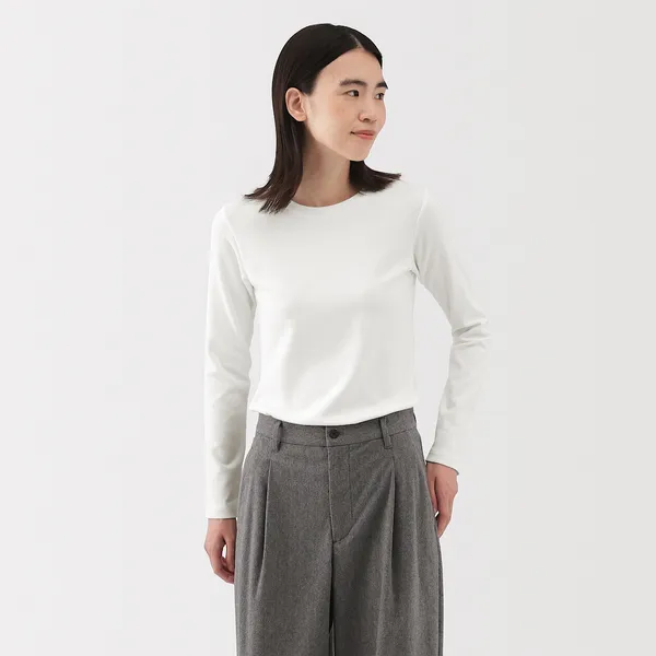 스트레치 후라이스 크루넥 긴소매 티셔츠