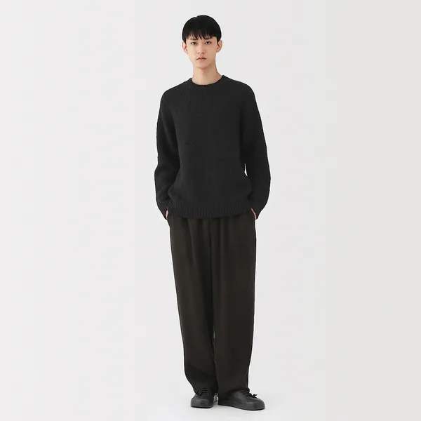 메리노 울 로우 게이지 크루넥 스웨터