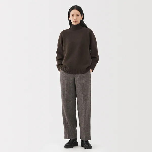 울 야크 터틀넥 스웨터