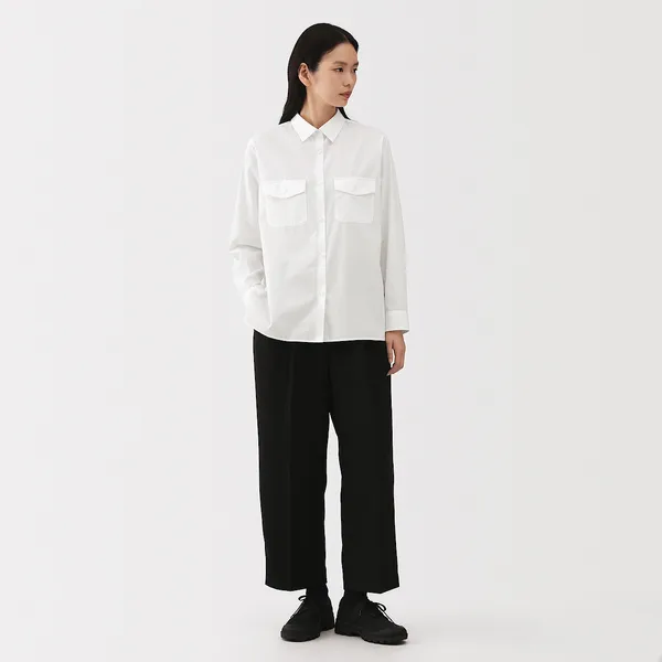 포플린 레귤러 칼라 셔츠