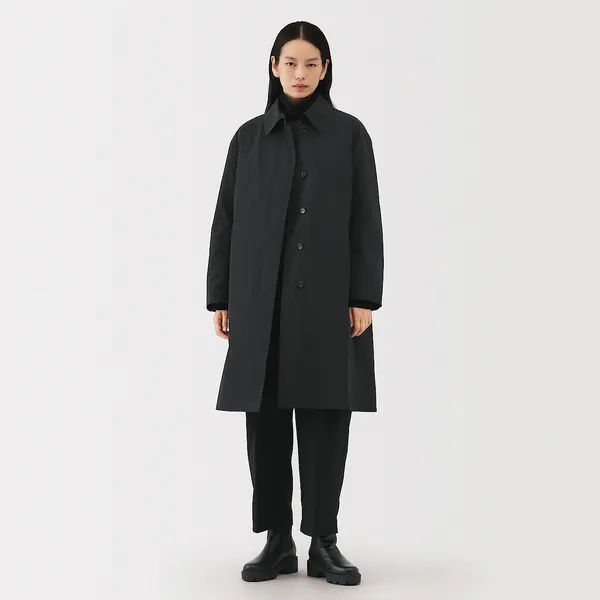 라이너가 있는 발수 다운 스텐 칼라 코트