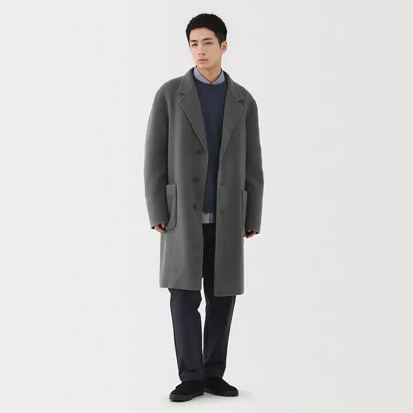 울 혼방 더블 페이스 체스터 코트