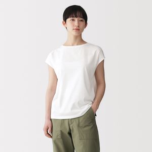 저지 크루넥 프렌치 슬리브 티셔츠