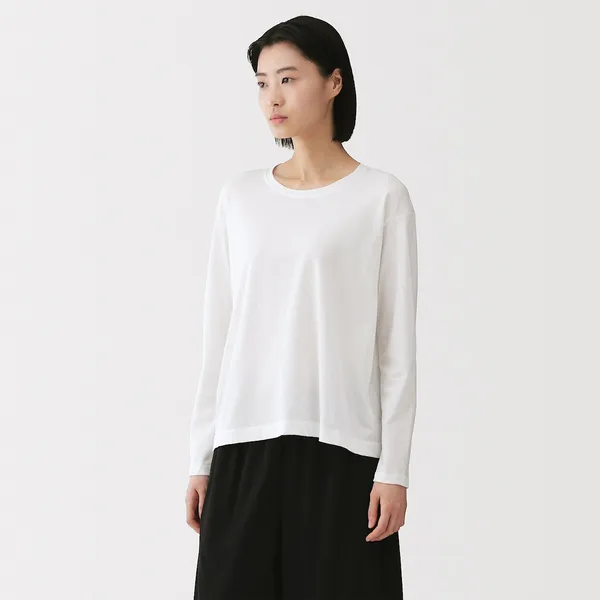 코튼 저지 릴랙스 긴소매 티셔츠