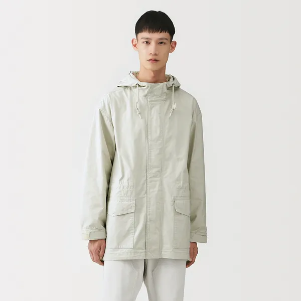 코튼 라이트 캔버스 후드 블루종