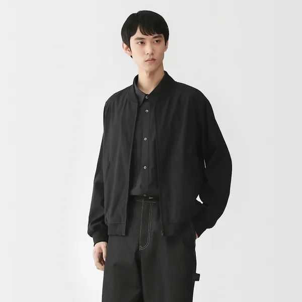 레이온 코튼 쇼트 블루종