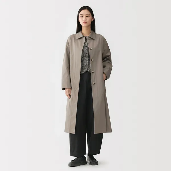 고밀도 코튼 싱글 브레스트 코트