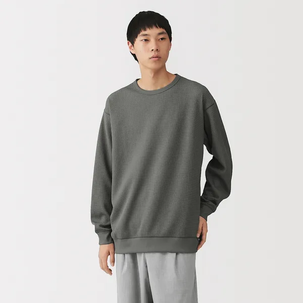 UV 컷 건조가 빠른 와플 크루넥 긴소매 티셔츠