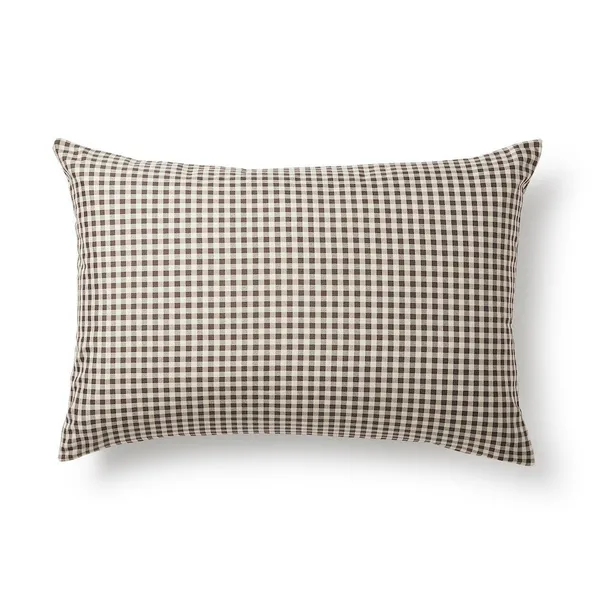 재생 폴리에스터 건조가 빠른 베개 커버 브라운 체크 43x63cm 용