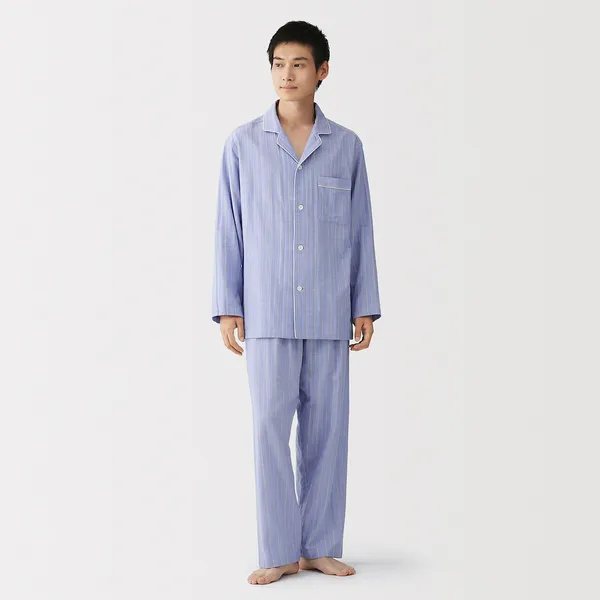 남성 사이드 심리스 이중가제 긴소매 파자마