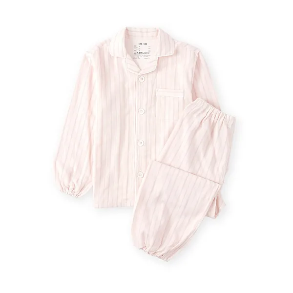 키즈 사이드 심리스 이중가제 긴소매 파자마