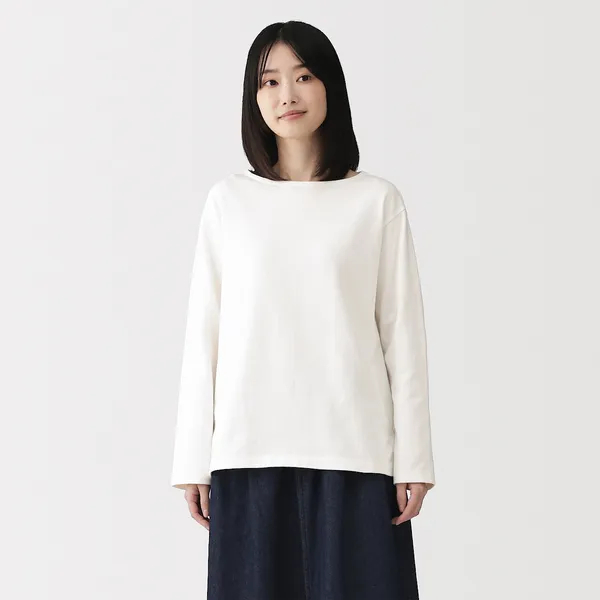 태번수 보트넥 긴소매 티셔츠