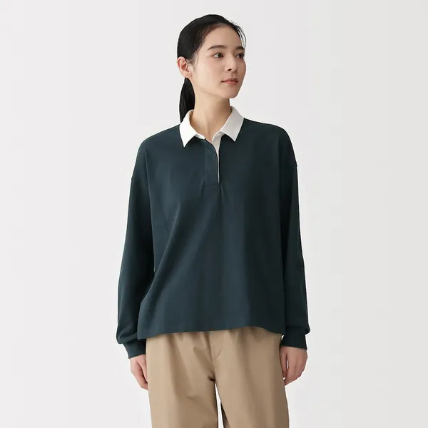 저지 혼방 긴소매 럭비 티셔츠