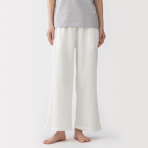 여성 크레이프 가제 롱 팬츠