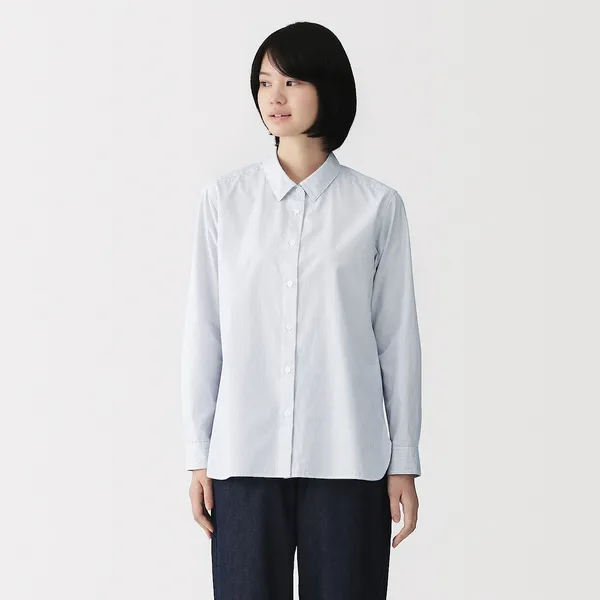 워싱 브로드 레귤러 칼라 긴소매 셔츠