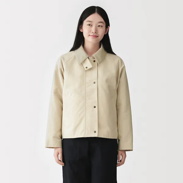 발수 코듀로이 칼라 쇼트 블루종