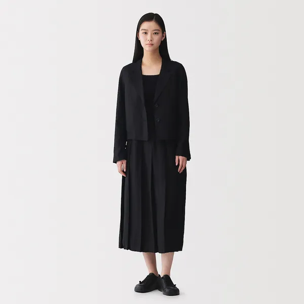 리넨 리오셀 이지 턱 스커트