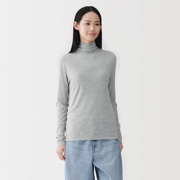 소프트 시어 터틀넥 긴소매 티셔츠