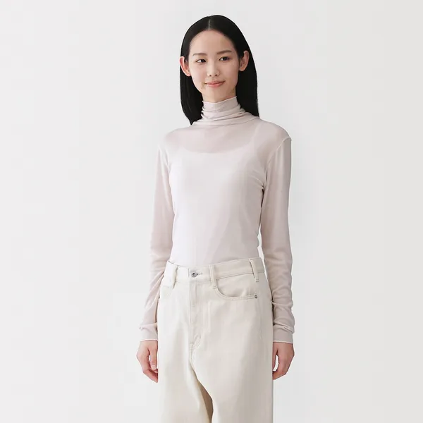 소프트 시어 터틀넥 긴소매 티셔츠