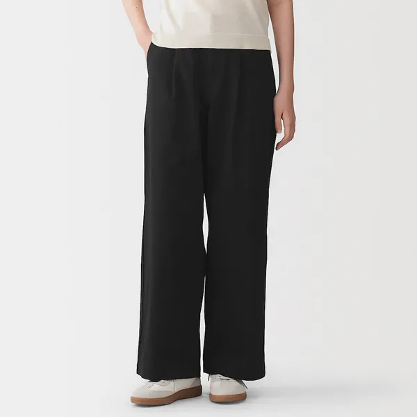 슬러브 치노 턱 와이드 팬츠