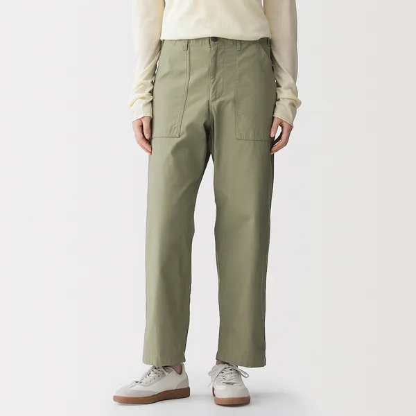 워싱 백 새틴 베이커 팬츠