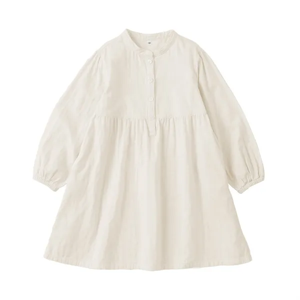 키즈 이중 가제 긴소매 원피스