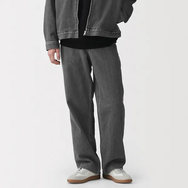 케이폭 혼방 데님 와이드 팬츠