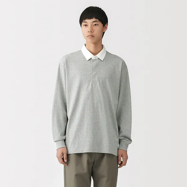 워싱 태번수 긴소매 럭비 티셔츠